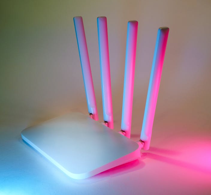 Woman configuring guest Wi-Fi on home router, separating IoT devices into a separate network