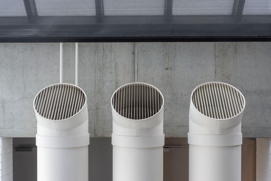 Close-up of ventilation system components helping explain natural vs mechanical airflow